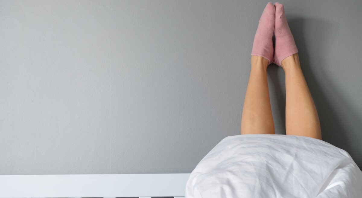 Mit Socken im Bett