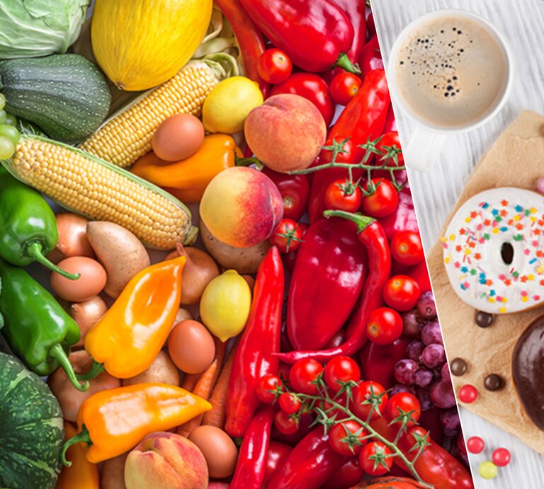 Foto von buntem Obst und Gemüse als Teil der 80-20-Diät | © iStock