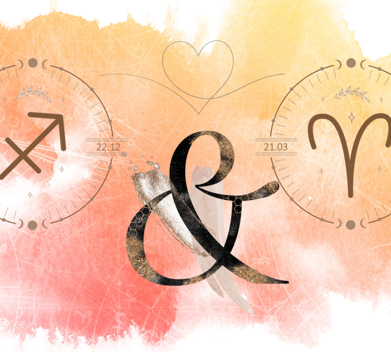 Die astrologischen Symbole der Sternzeichen Schütze und Widder. | © Shutterstock, GettyImages