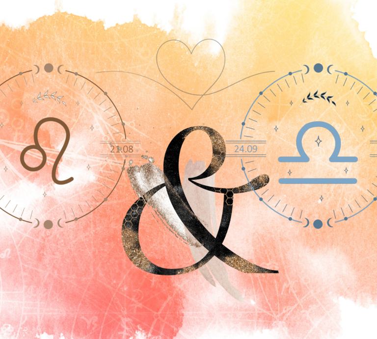 Die astrologischen Symbole der Sternzeichen Löwe und Waage. | © Shutterstock, Getty Images