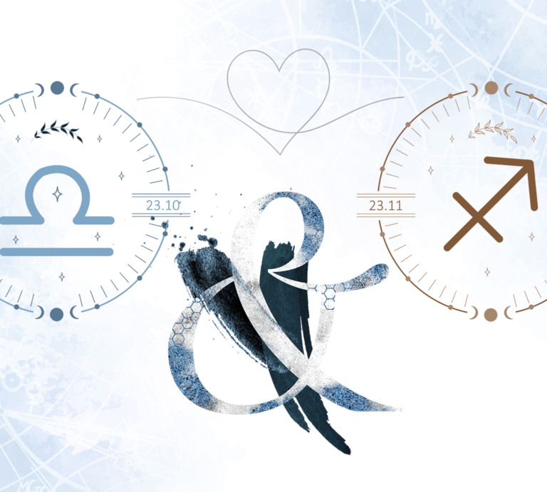 Die astrologischen Symbole der Sternzeichen Waage und Schütze. | © Shutterstock, Getty Images
