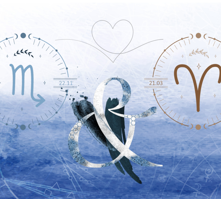 Die astrologischen Symbole der Sternzeichen Skorpion und Widder. | © Shutterstock, Getty Images