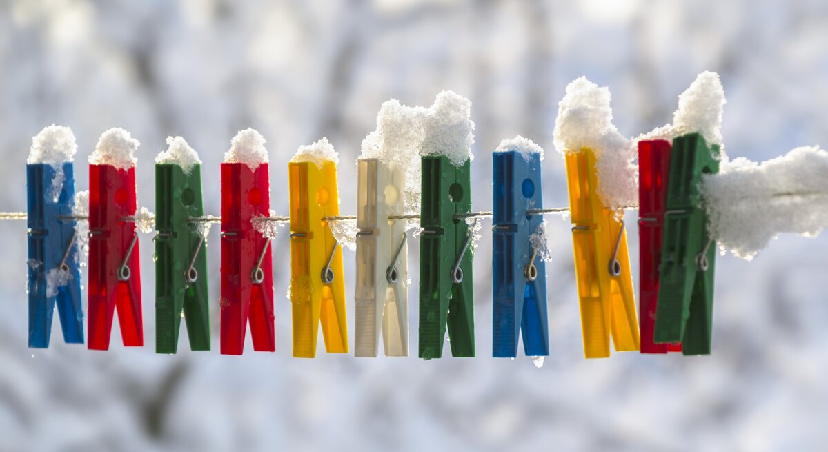 Wäsche trocknen im Winter
