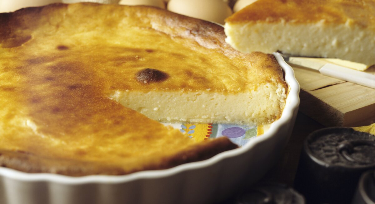 Quarkkuchen in einer Tarteform