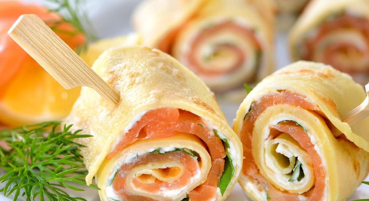 Lachs-Crêpe-Röllchen
