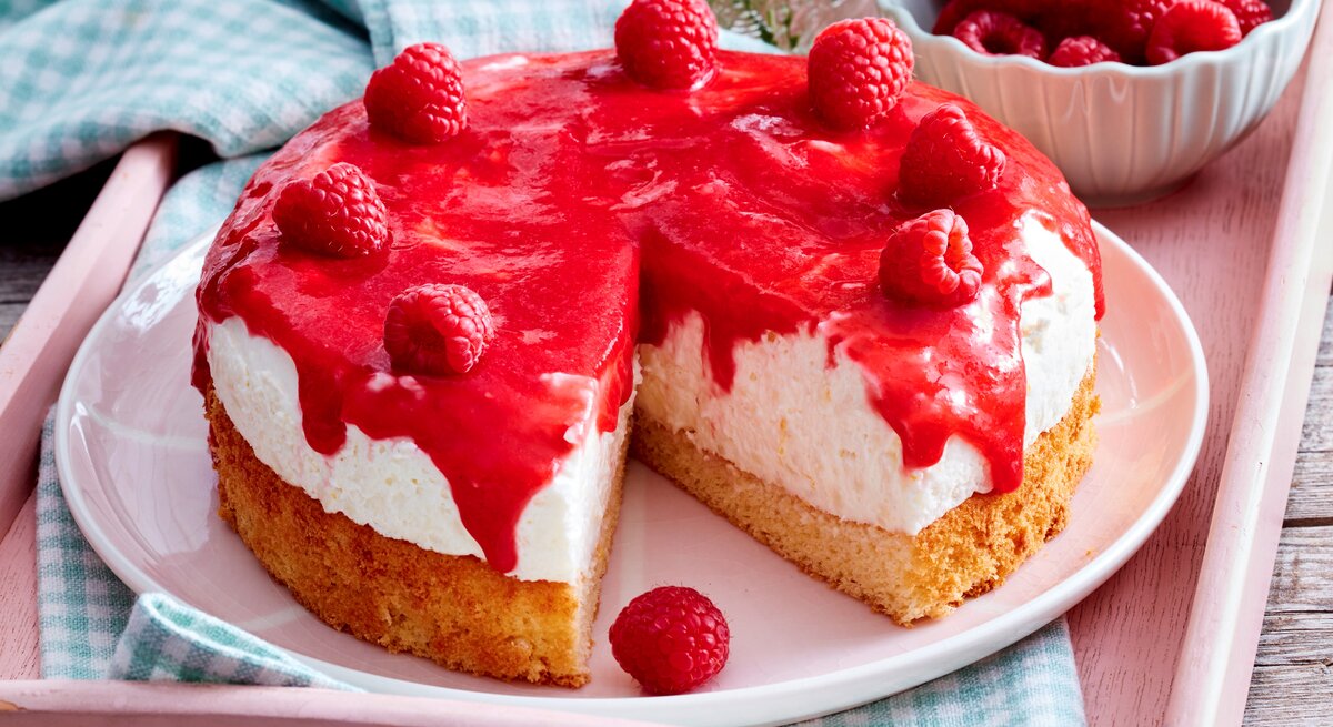 Milchreis-Himbeer-Torte