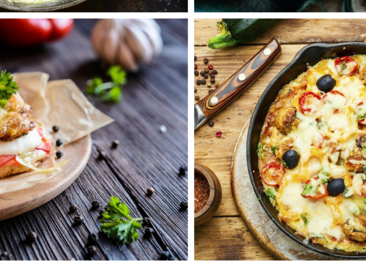 Vier Low-Carb-Gerichte in einer Collage.  | © Getty Images, Canva.com [M]