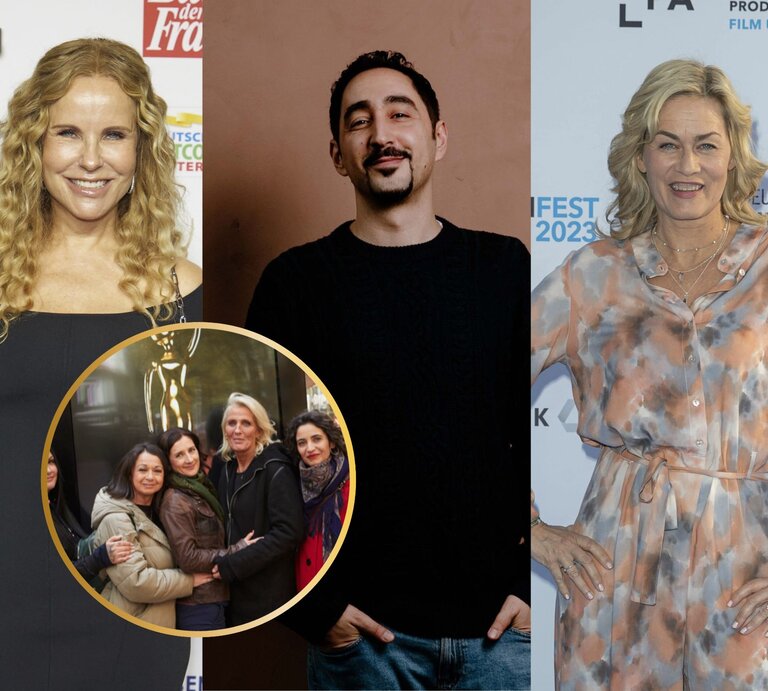 Eine blonde Frau mit Locken, ein Mann mit Bart und eine Frau in einem bunten Kleid stehen nebeneinander, davor ein Kreisbild von vier Frauen in Herbstkleidung. | © (l. u.) Dirk Schmidt / dsphotos.de; (l.) dpa; (m.) Ben Hammer; (r.) dpa