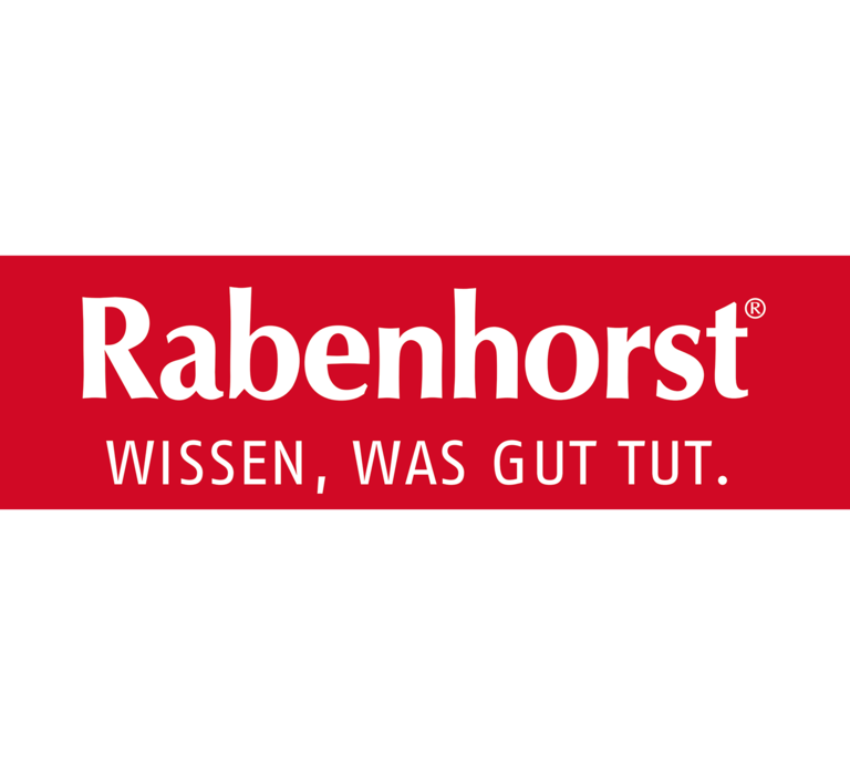 Logo mit dem Schriftzug "Rabenhorst. WISSEN, WAS GUT TUT. | © Rabenhorst