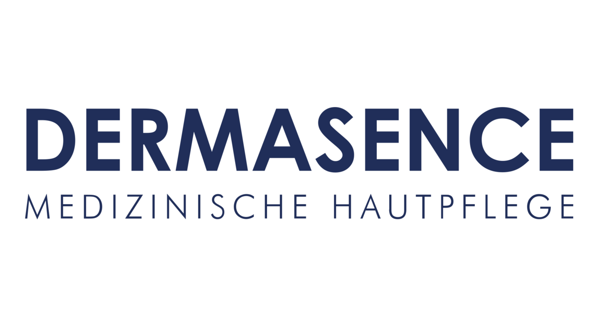 Logo mit dem Schriftzug "DERMASENCE Medizinische Hautpflege".