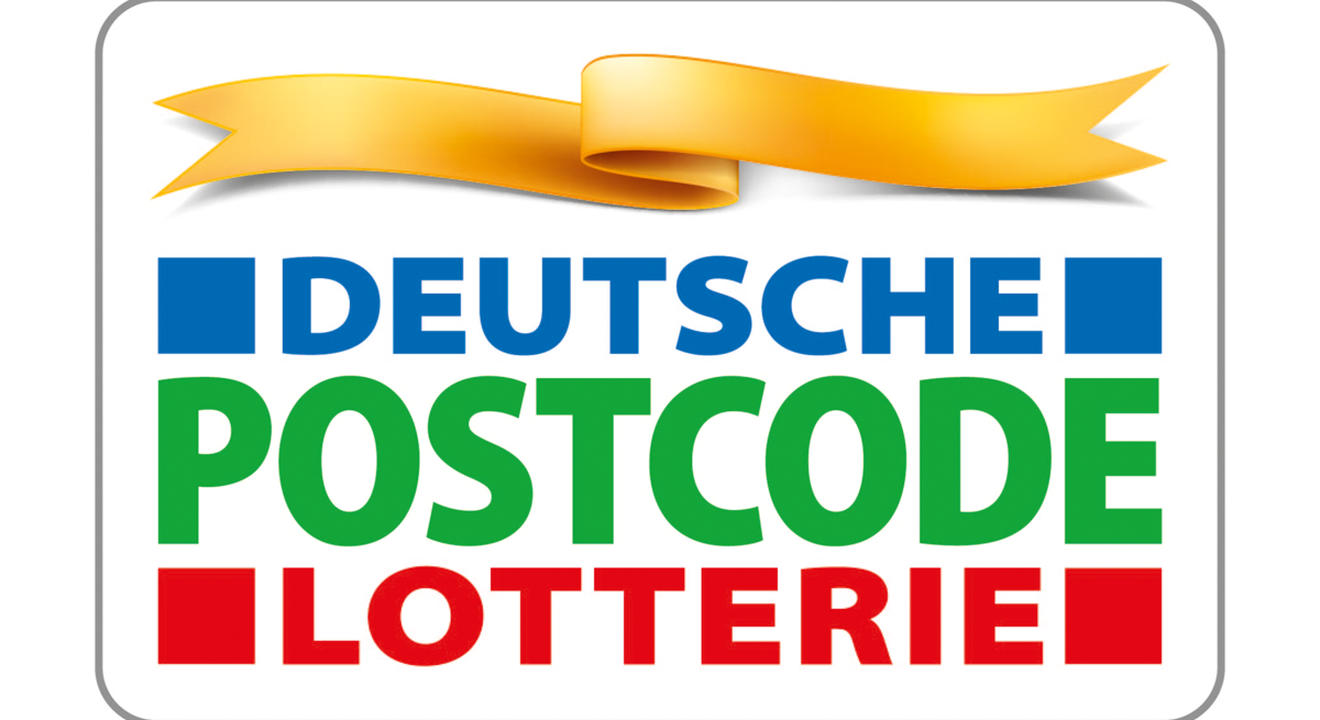 Logo mit dem Schriftzug "Deutsche Postcode Lotterie"