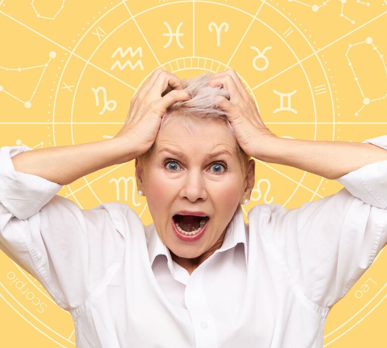 Eine Frau mit angsterfüllter Miene hat die Hände über dem Kopf zusammengeschlagen. | © Adobe Stock/ Anatoliy Karlyuk und WinWin.artlab. via Canva.com [M]