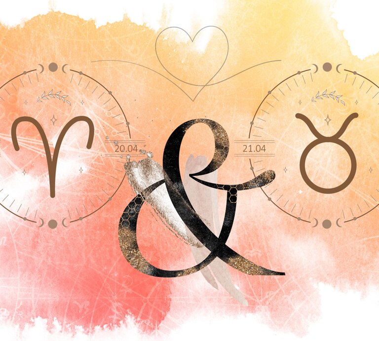Die astrologischen Symbole der Sternzeichen Widder und Stier. | © Shutterstock, Getty Images