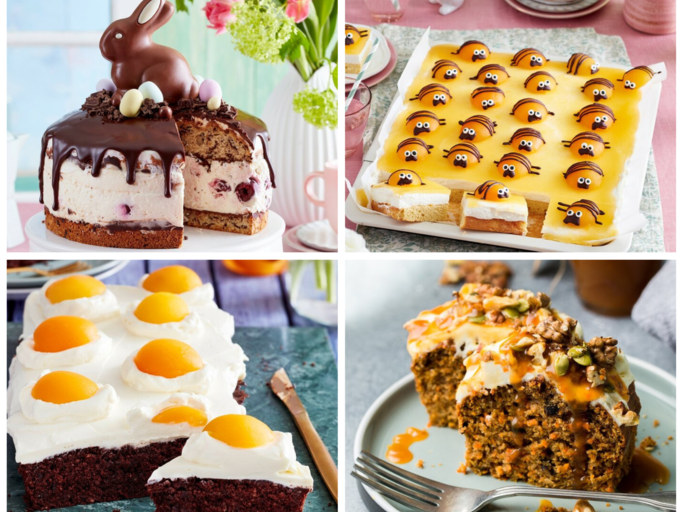 Vier verschiedene Osterkuchen in einer Collage.  | © [M] EAT CLUB/AdobeStoc