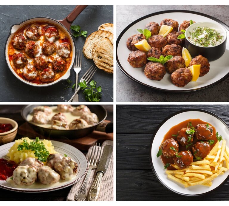 Collage Frikadellen aus aller Welt. | © [M] Getty Images/iStock
