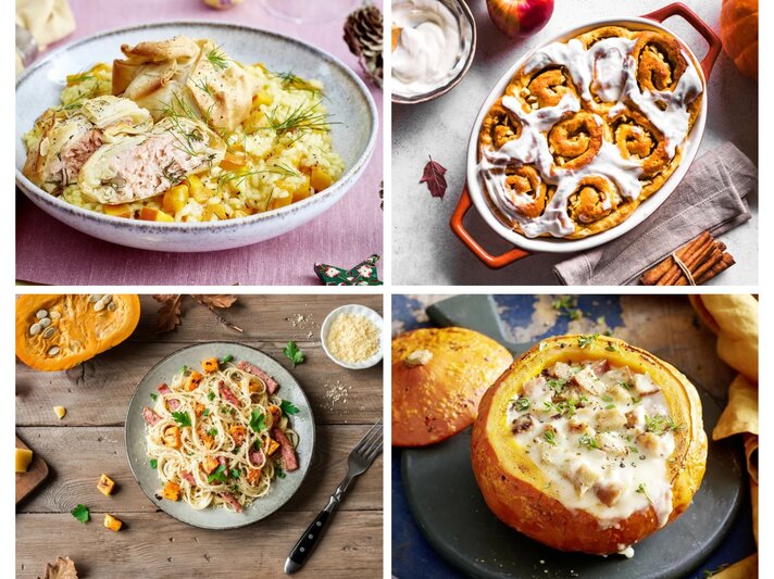 Collage Kürbis-Rezepte | © [M] Getty Images/EAT CLUB/Shutterstock