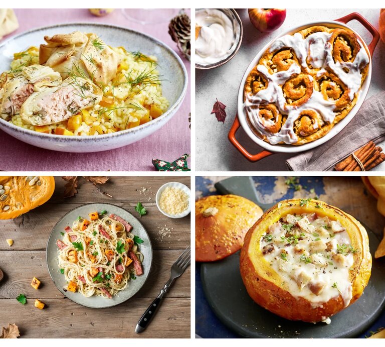 Collage Kürbis-Rezepte | © [M] Getty Images/EAT CLUB/Shutterstock