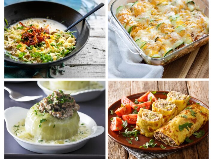 Collage Low Carb Rezepte Hackfleisch | © [M] iStock/GettyImages/Shutterstock/StockFood