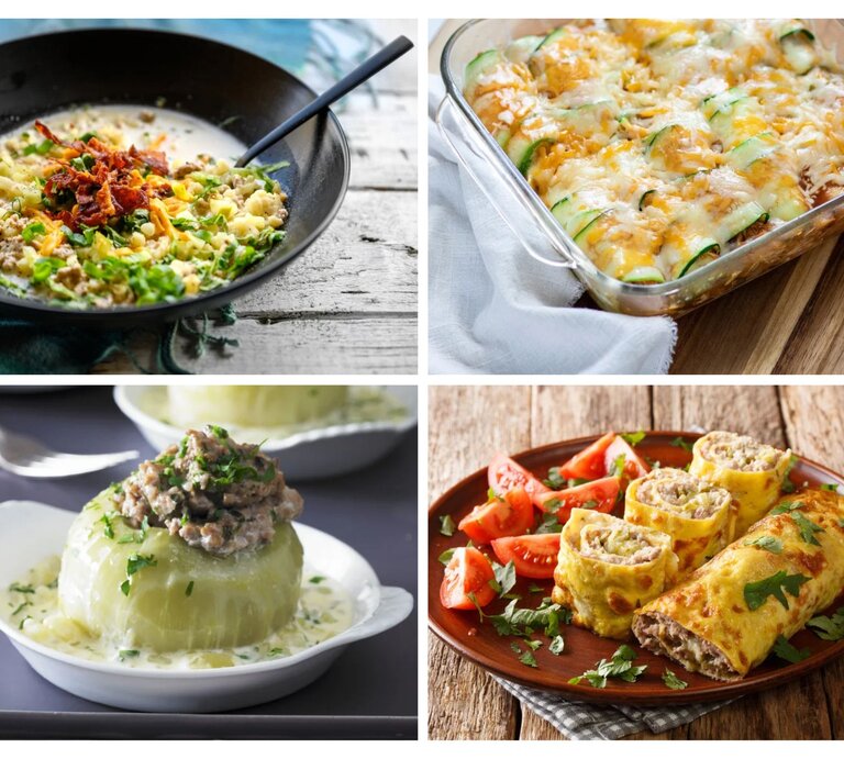 Collage Low Carb Rezepte Hackfleisch | © [M] iStock/GettyImages/Shutterstock/StockFood