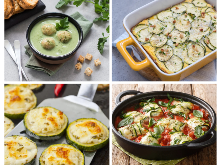 Collage Low Carb Zucchini Rezepte | © [M] Stockfood/iStock/Getty Images/Shutterstock