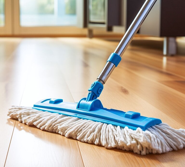 Boden wird mit Wischmopp gewischt | © Adobe Stock/bmf-foto.de