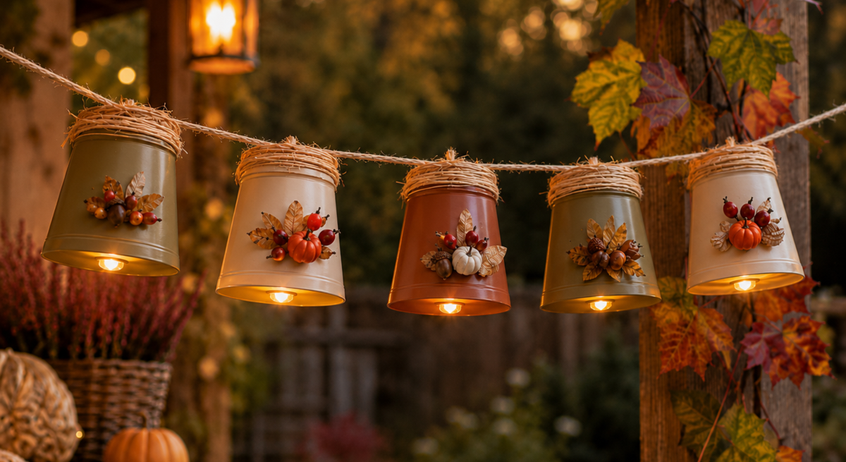 Upcycling-Idee für den Garten: So wird aus alten Pflanztöpfen leuchtende Deko