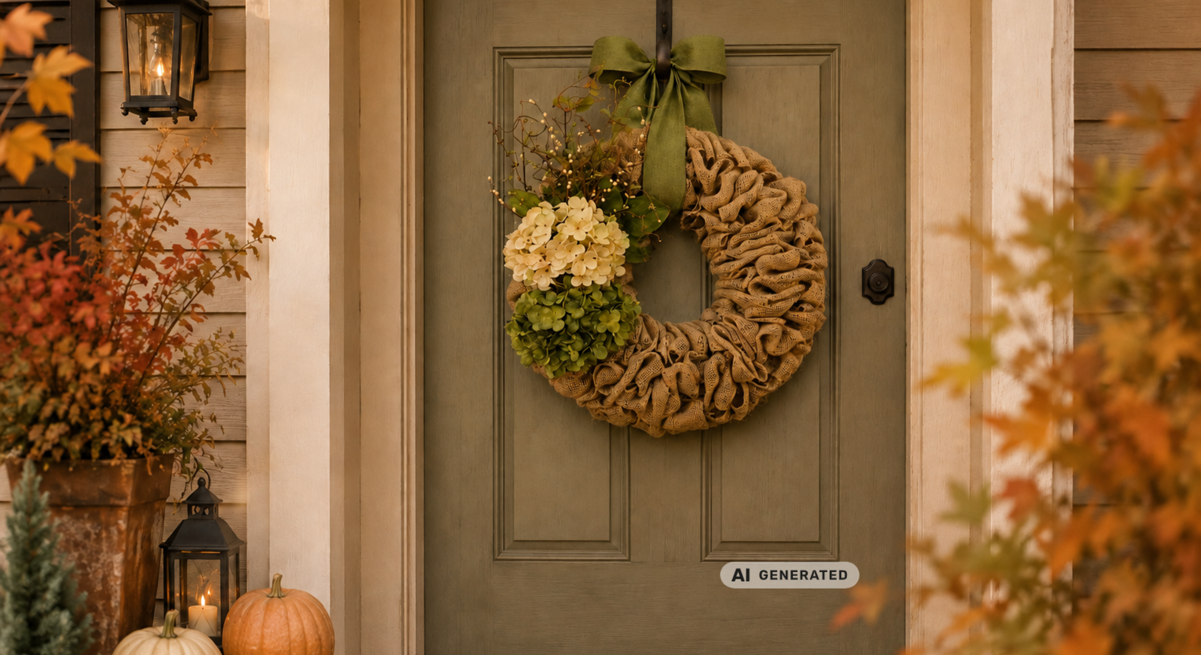 Kranz aus Juteband basteln: Die schönste DIY-Herbstdeko für die Haustür