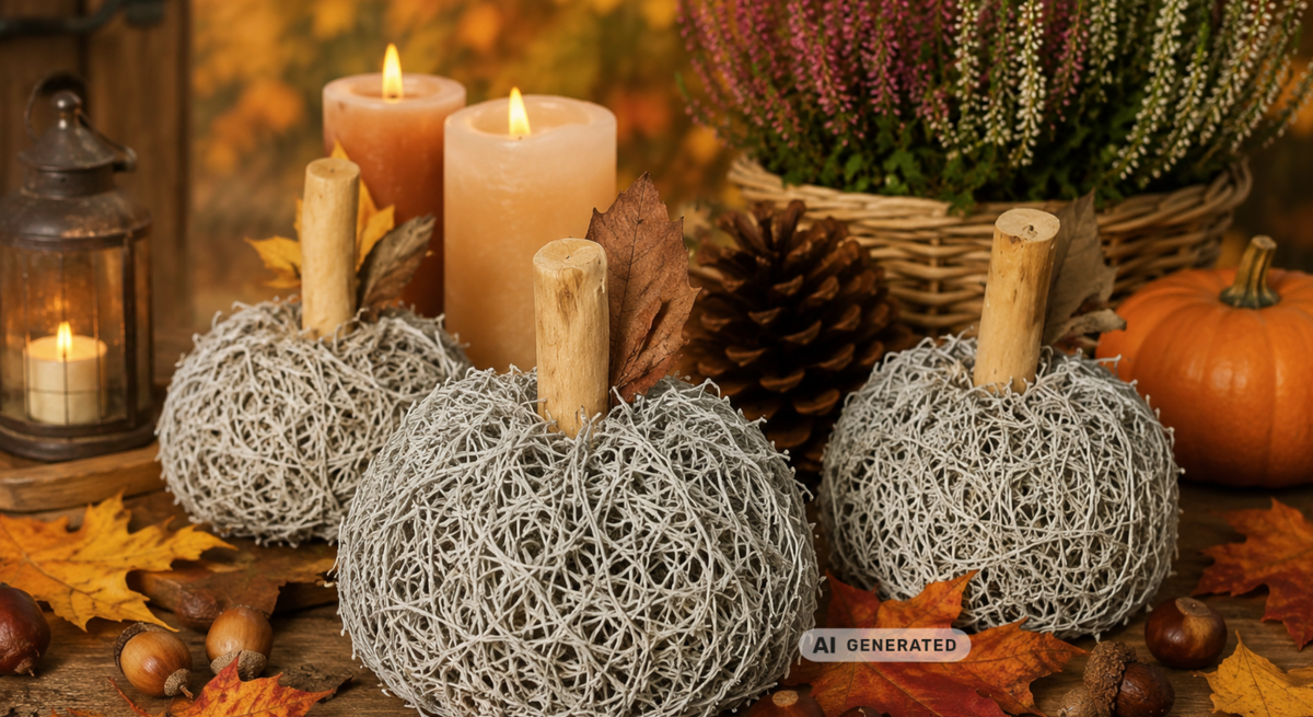 DIY-Herbstdeko: So wird aus einer Stacheldrahtpflanze ein süßer Deko-Apfel