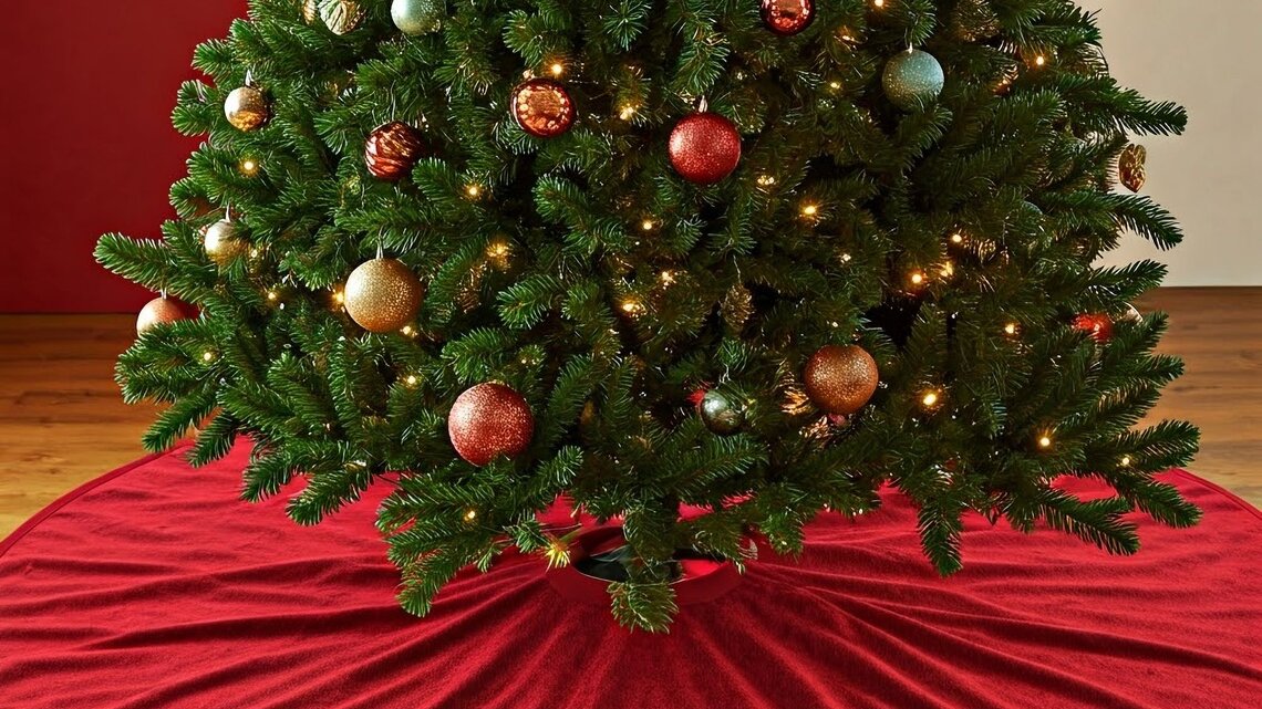Weihnachtsbaumrock von Tchibo: So verdeckst du deinen Baumständer