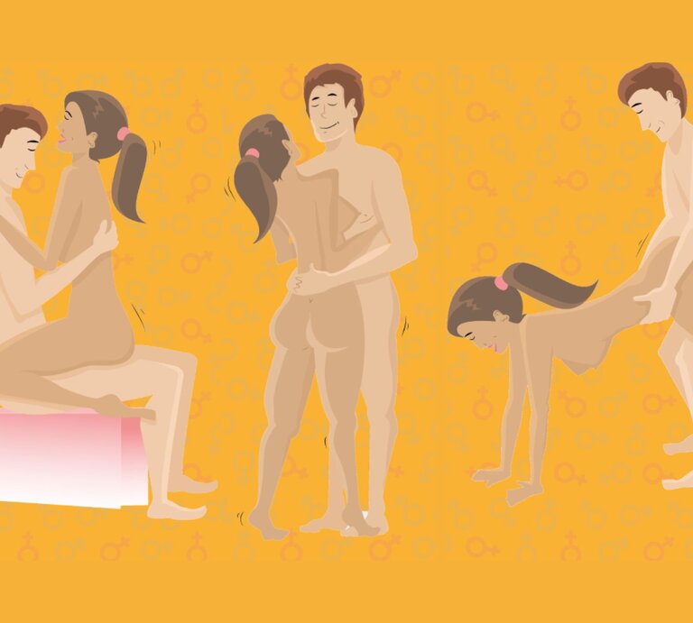 Illustration eines Paares in einer sportlichen Pose, begleitet von Kalorienverbrauchsdaten und beanspruchten Muskelgruppen auf gelbem Hintergrund. | © www.meinefitness.net