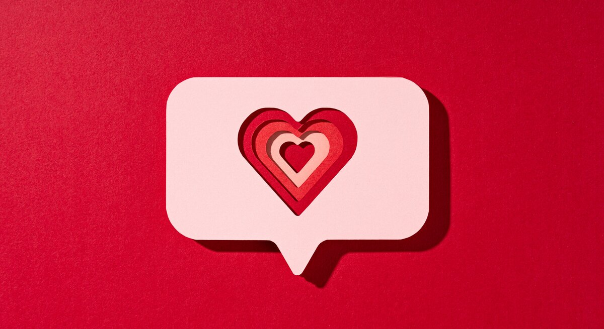 Ein herzförmiges Social-Media-Icon