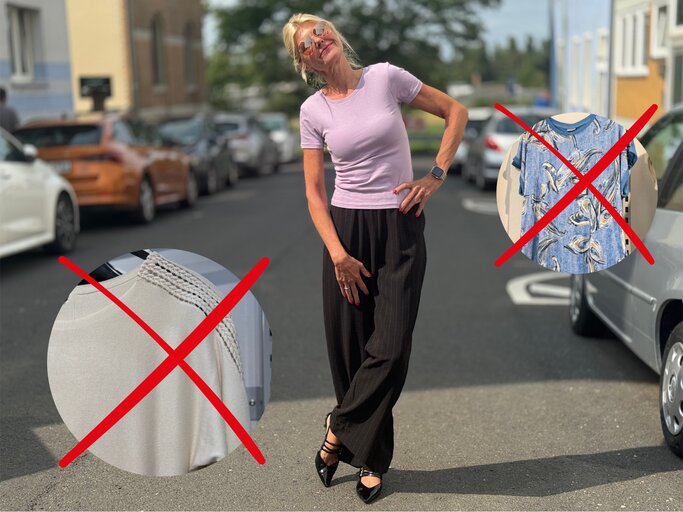 Zu sehen ist Renate Zott in einer schwarzen Hose und einem lila T-shirt, die in die Kamera lächelt.  | © Renate Zott
