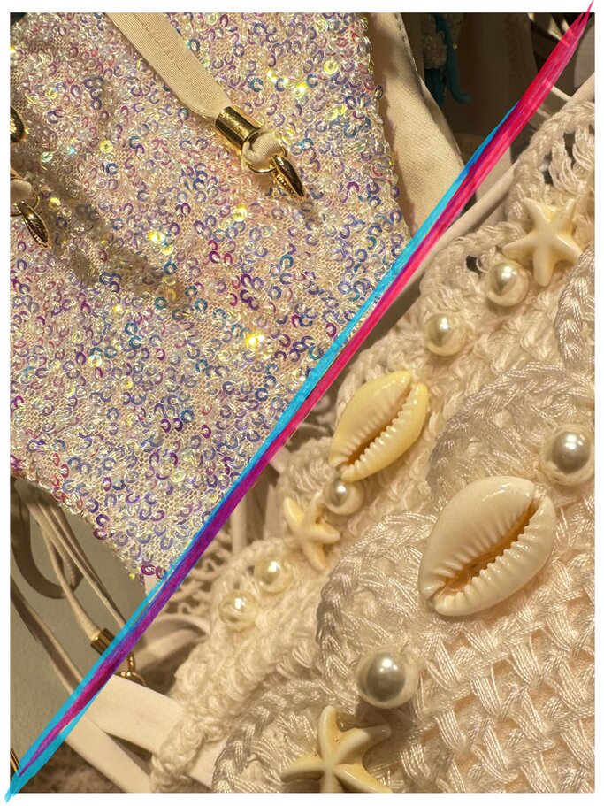 Zu sehen ist ein Glitzerbikini mit Muscheldesign | © Renate Zott