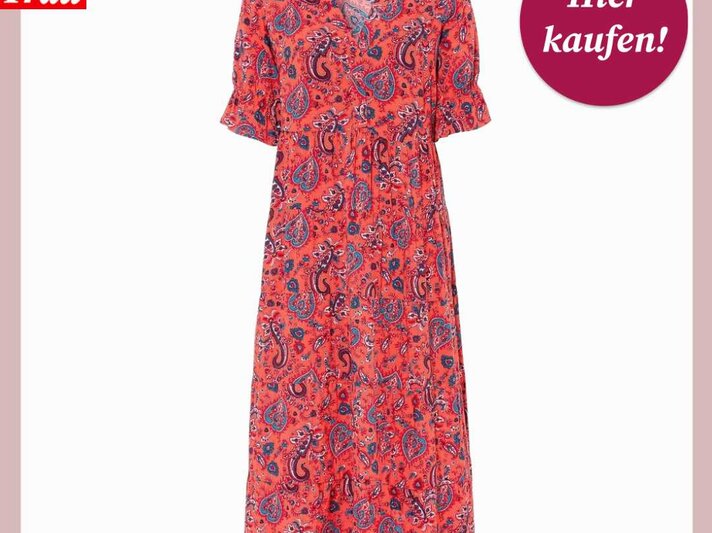 Rotes Kleid mit Paisleymuster | © Bonprix