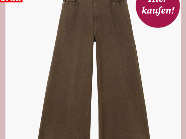 Braune Jeans mit weitem Bein. | © Monki