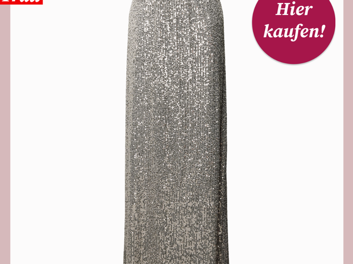 Maxirock mit Pailletten und elastischem Bund in silber | © peek-cloppenburg