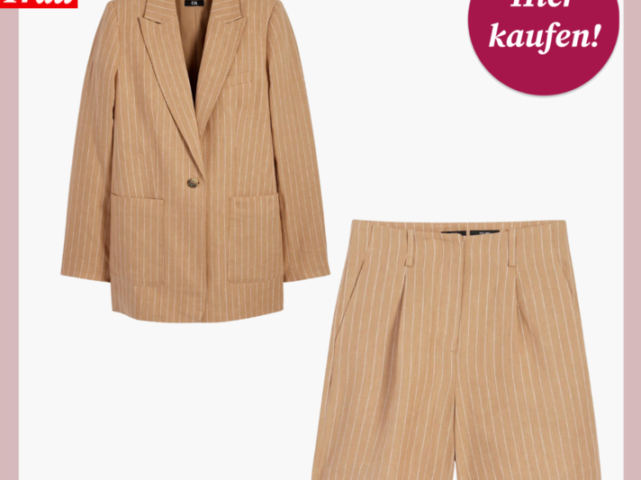Werbefoto von Shorts und Blazer. Die beiden Teile haben dasselbe Muster und können als Set getragen werde.n | © C&A