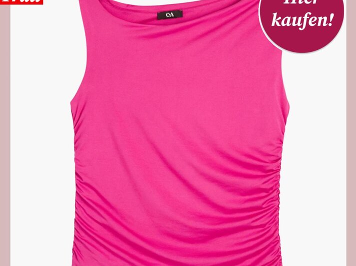 Werbebild von asymmetrischen Top in Pink. | © C&A