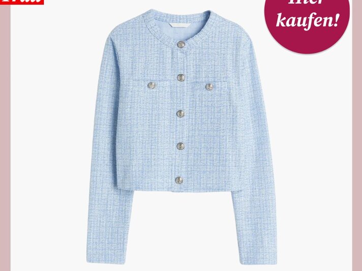 Zu sehen ist die Shoppingvorlage von BdF, in welcher ein Cardigan von H&M präsentiert wird. | © H&M