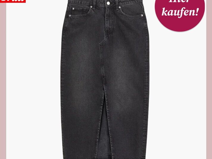 Zu sehen ist die Shoppingvorlage von BdF, in welcher ein Jeansrock von H&M präsentiert wird | © H&M