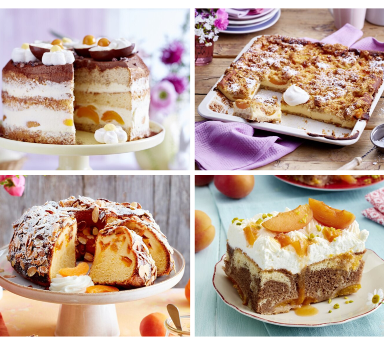 mehrere Aprikosenkuchen in einer Collage | © [M] EAT CLUB/Isabell Triemer