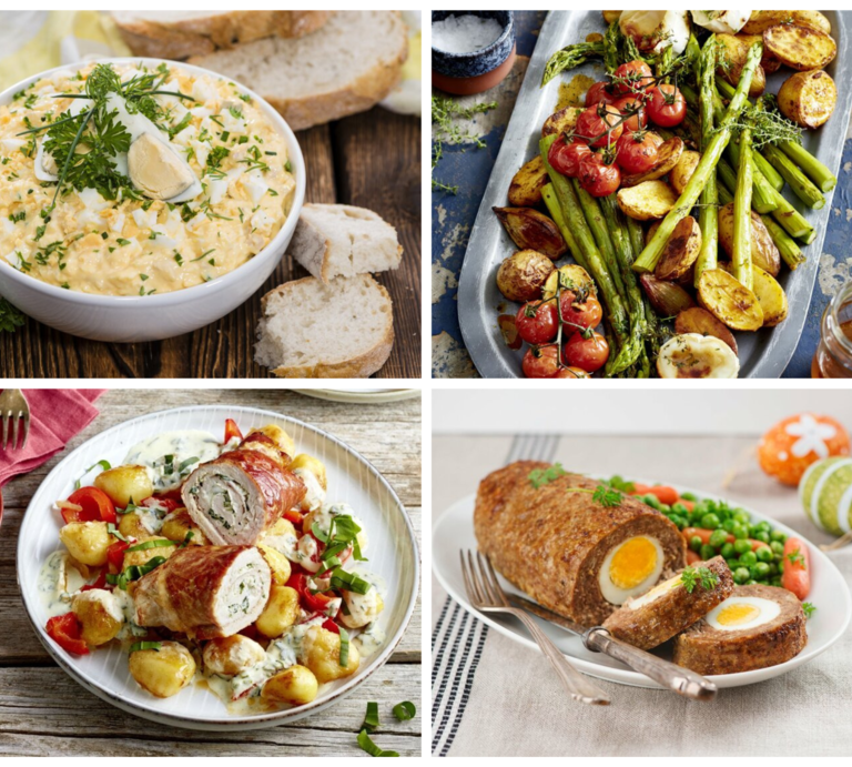 Vier verschiedene Ostergerichte in einer Collage | © [M] EAT CLUB/iStock/Stockfood