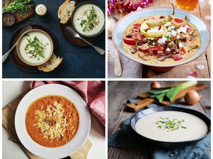 Collage mehrere Low Carb Suppen | © Collage AdobeStock/eigene Produktion