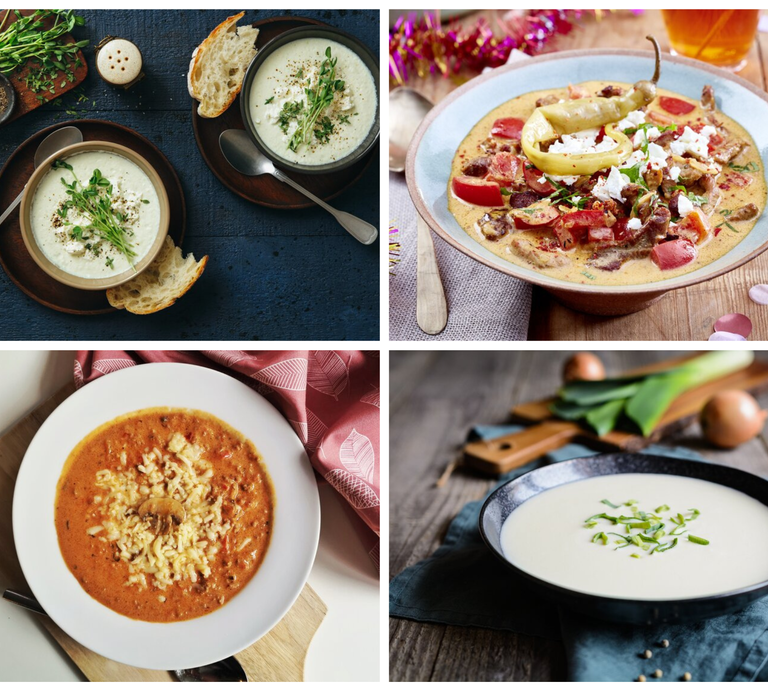 Collage mehrere Low Carb Suppen | © Collage AdobeStock/eigene Produktion