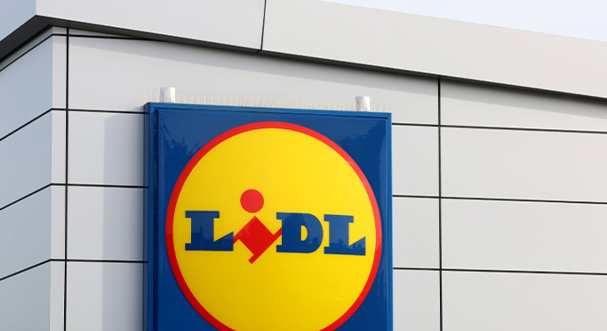 Lidl Logo in blau und weiß mit rot